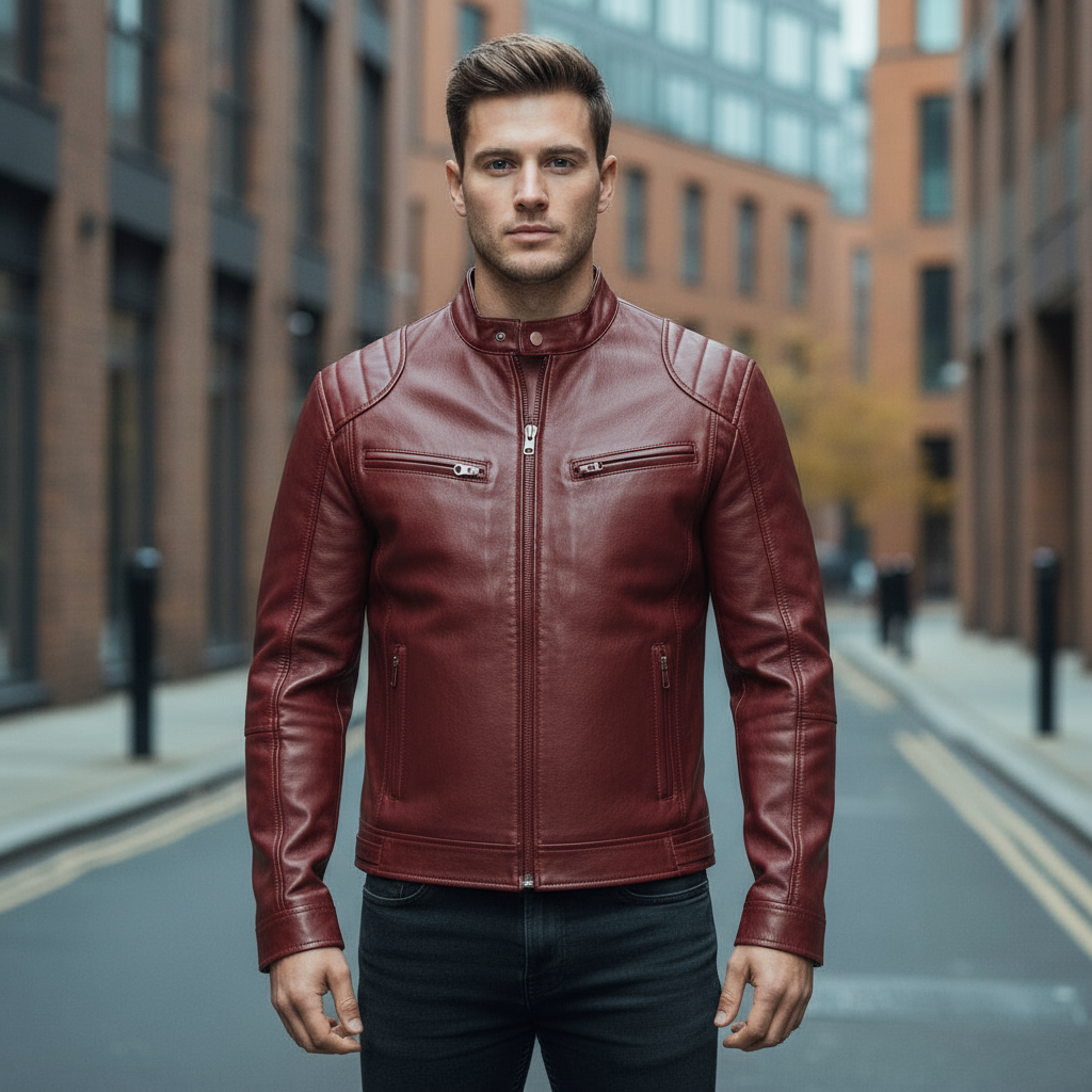 Men's Casual Biker Jacket | Eco-Friendly Vegan Leather