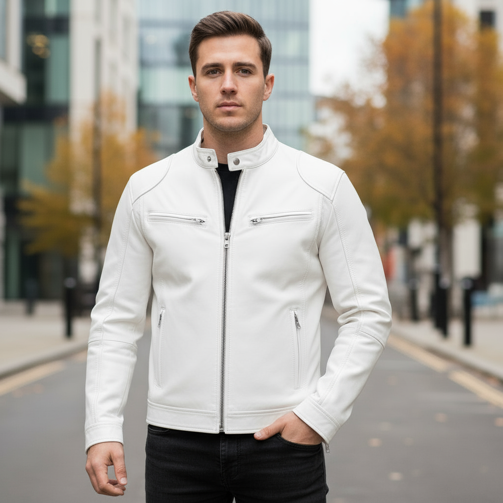 Men's Casual Biker Jacket | Eco-Friendly Vegan Leather