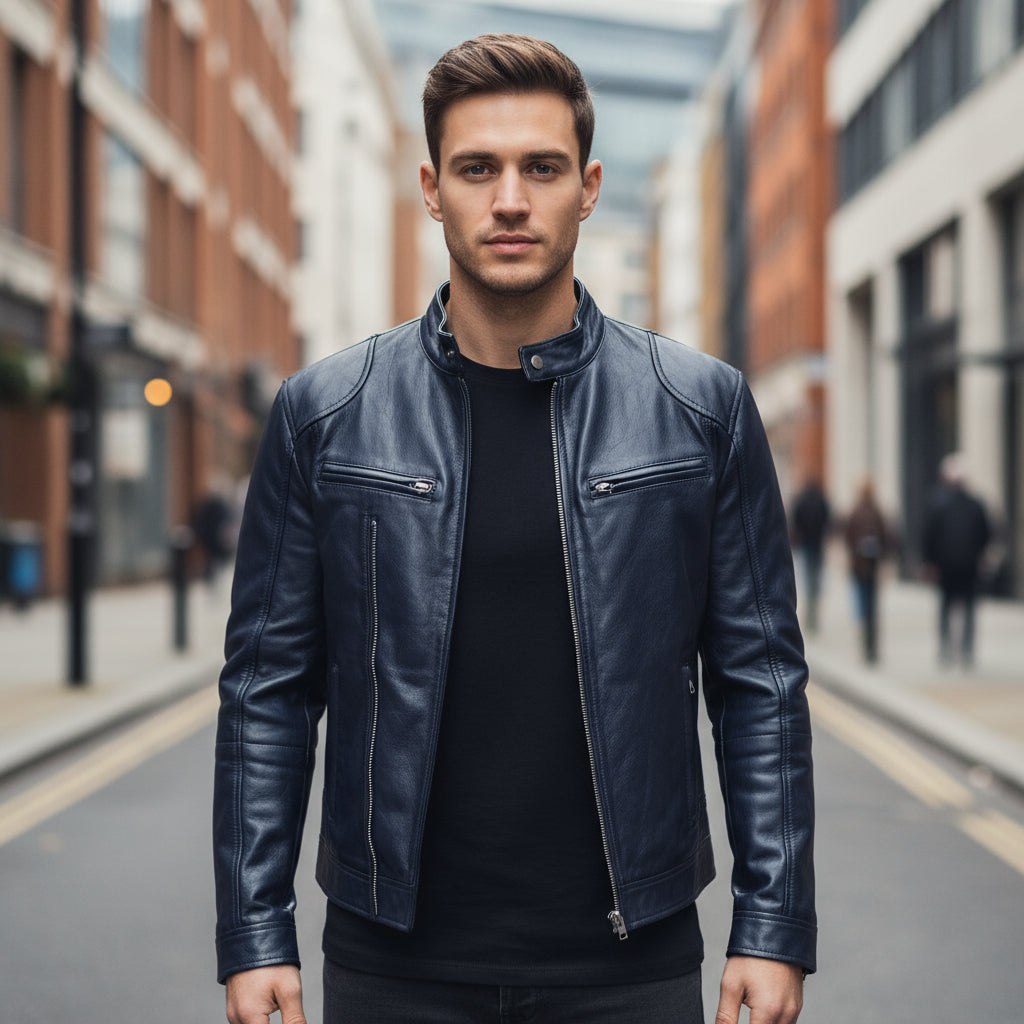 Men's Casual Biker Jacket | Eco-Friendly Vegan Leather