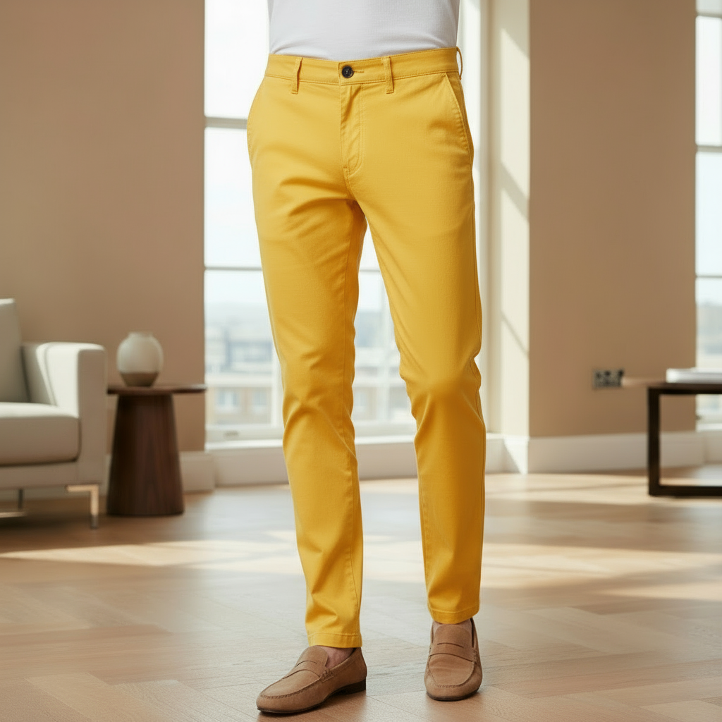 Men's Slim Fit Chino Pants | Classic Khaki, Durable Fabric