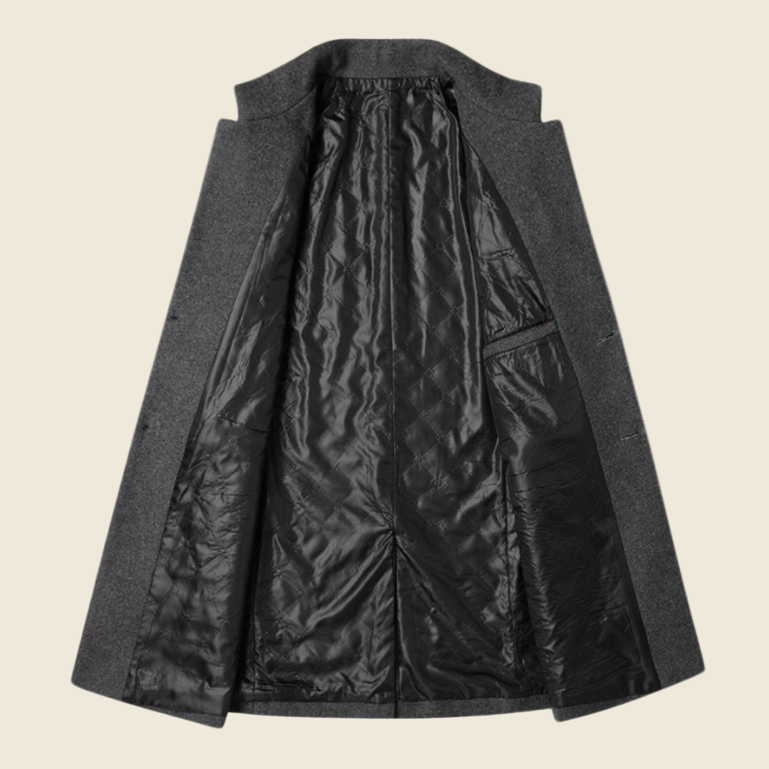 Men's Overcoat | Tailored Fit in Premium Wool Blend, Classic Chesterfield Style