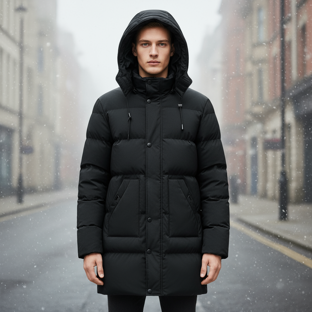 Men's Long Puffer Jacket | Insulated Padding, Contemporary Style