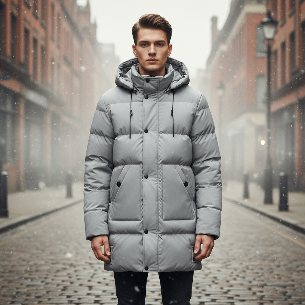 Men's Long Puffer Jacket | Insulated Padding, Contemporary Style