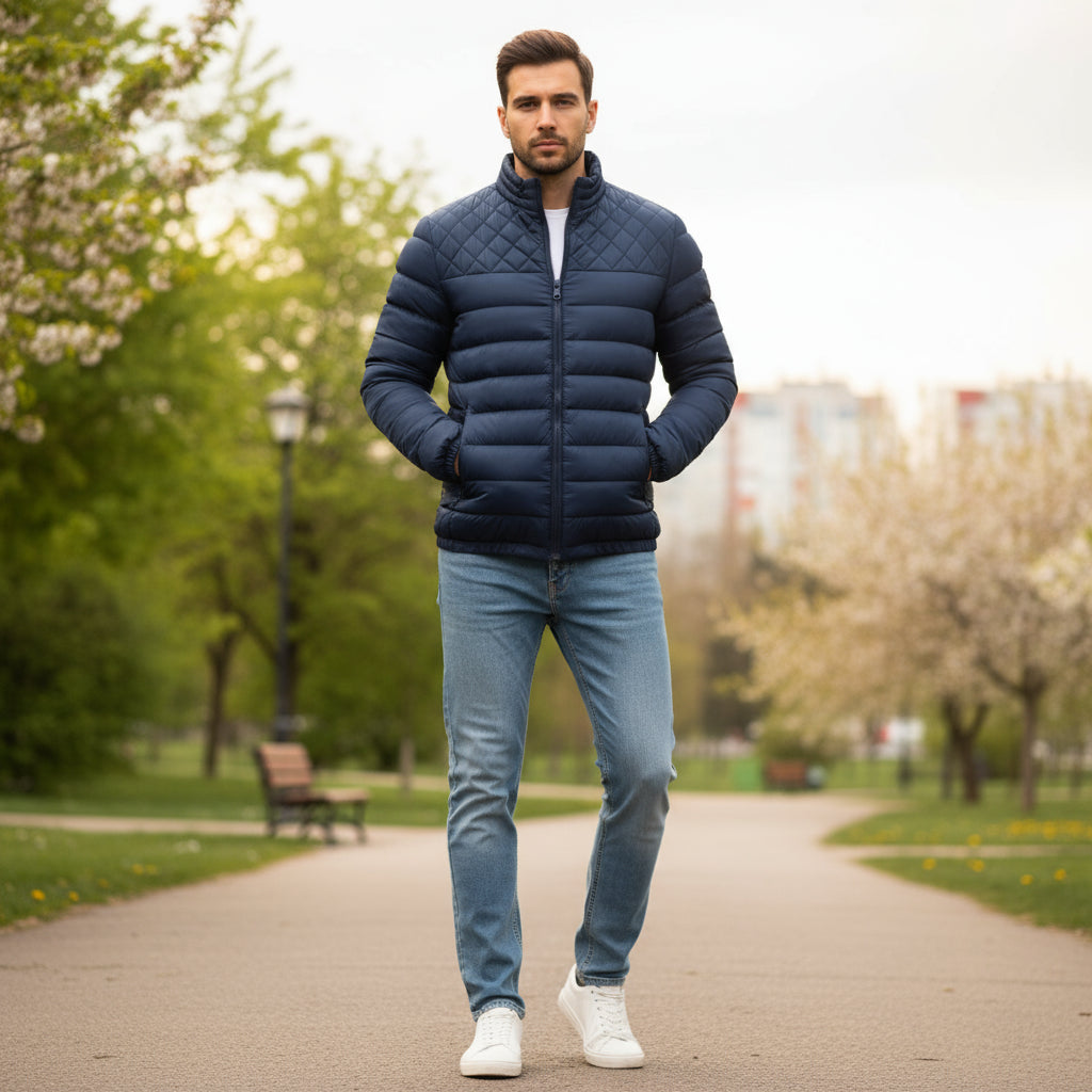Men's Waterproof Puffer Jacket | Casual Fit & Padded