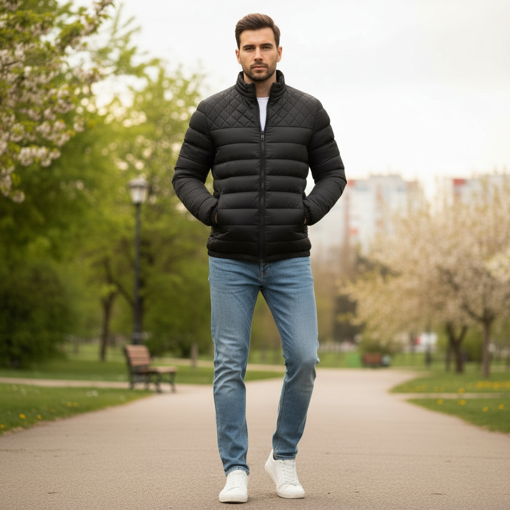 Men's Waterproof Puffer Jacket | Casual Fit & Padded