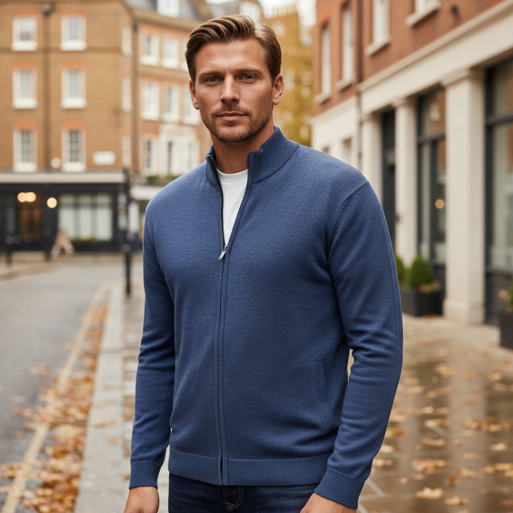 Men's Full Zip Sweater | Relaxed Fit
