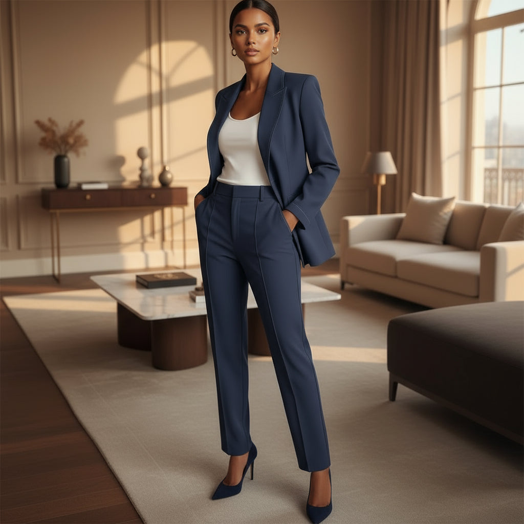 – Women's Tailored Blazer and Trouser Set | Chic and Elegant Style