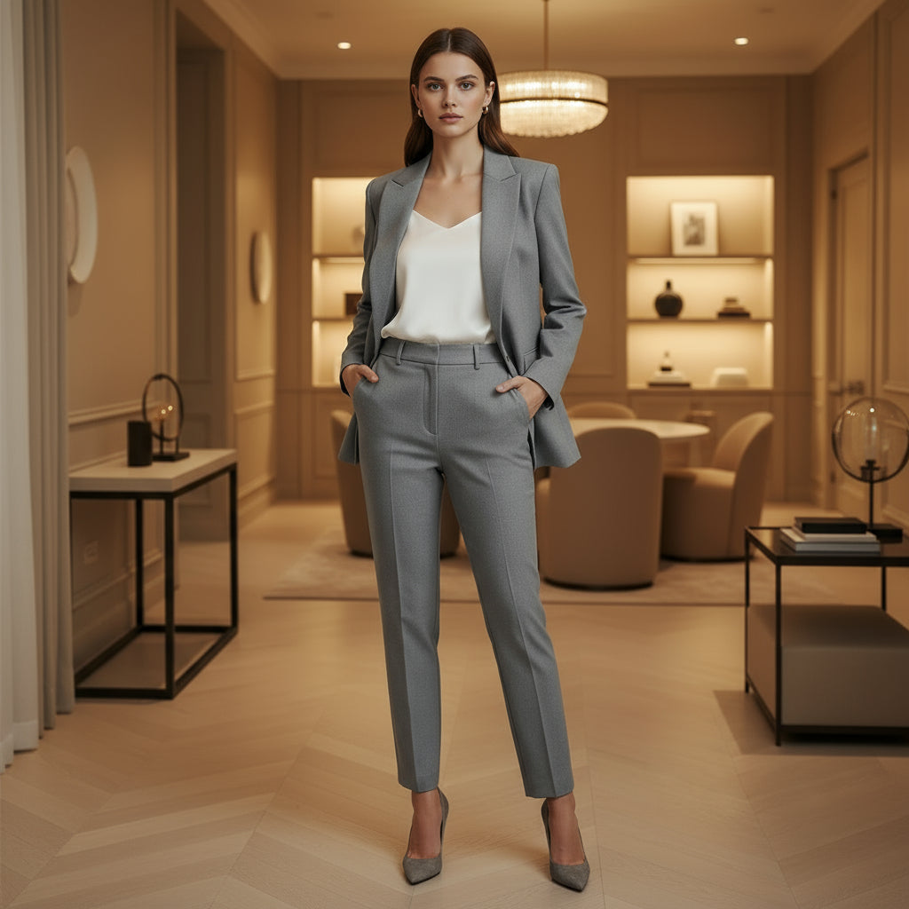– Women's Tailored Blazer and Trouser Set | Chic and Elegant Style