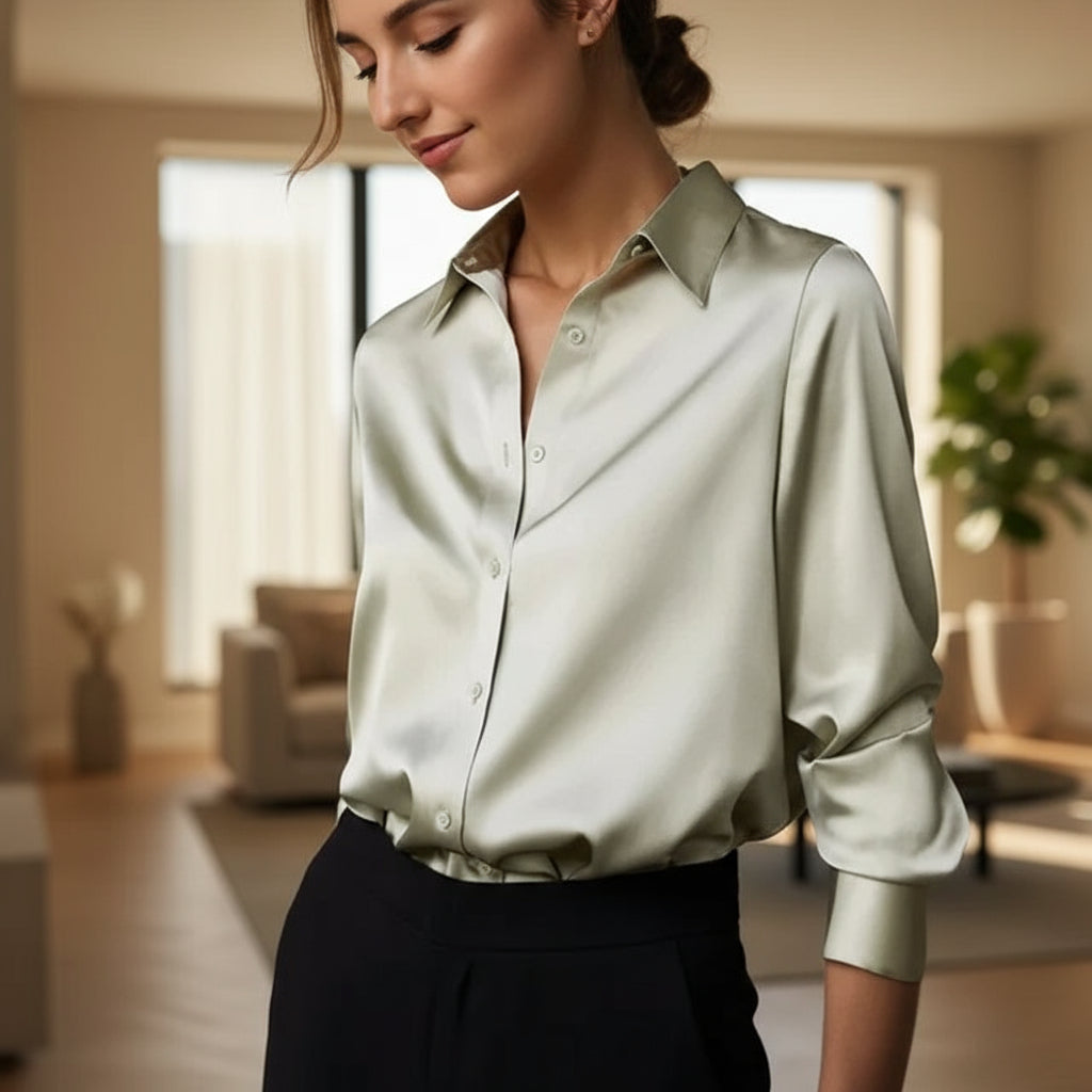 Women's Elegant Satin Blouse | Loose Fit Design