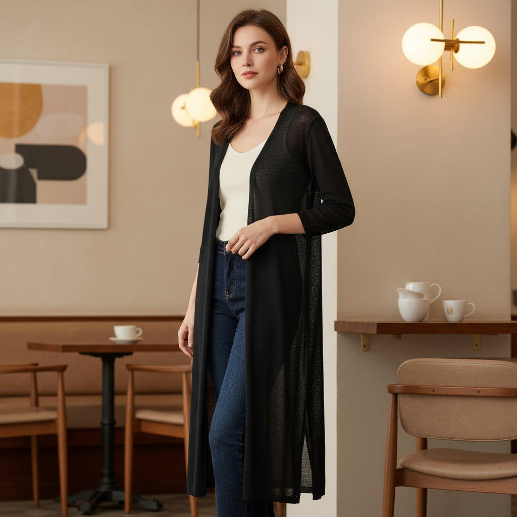 Women's Lightweight Knit Open Front Cardigan