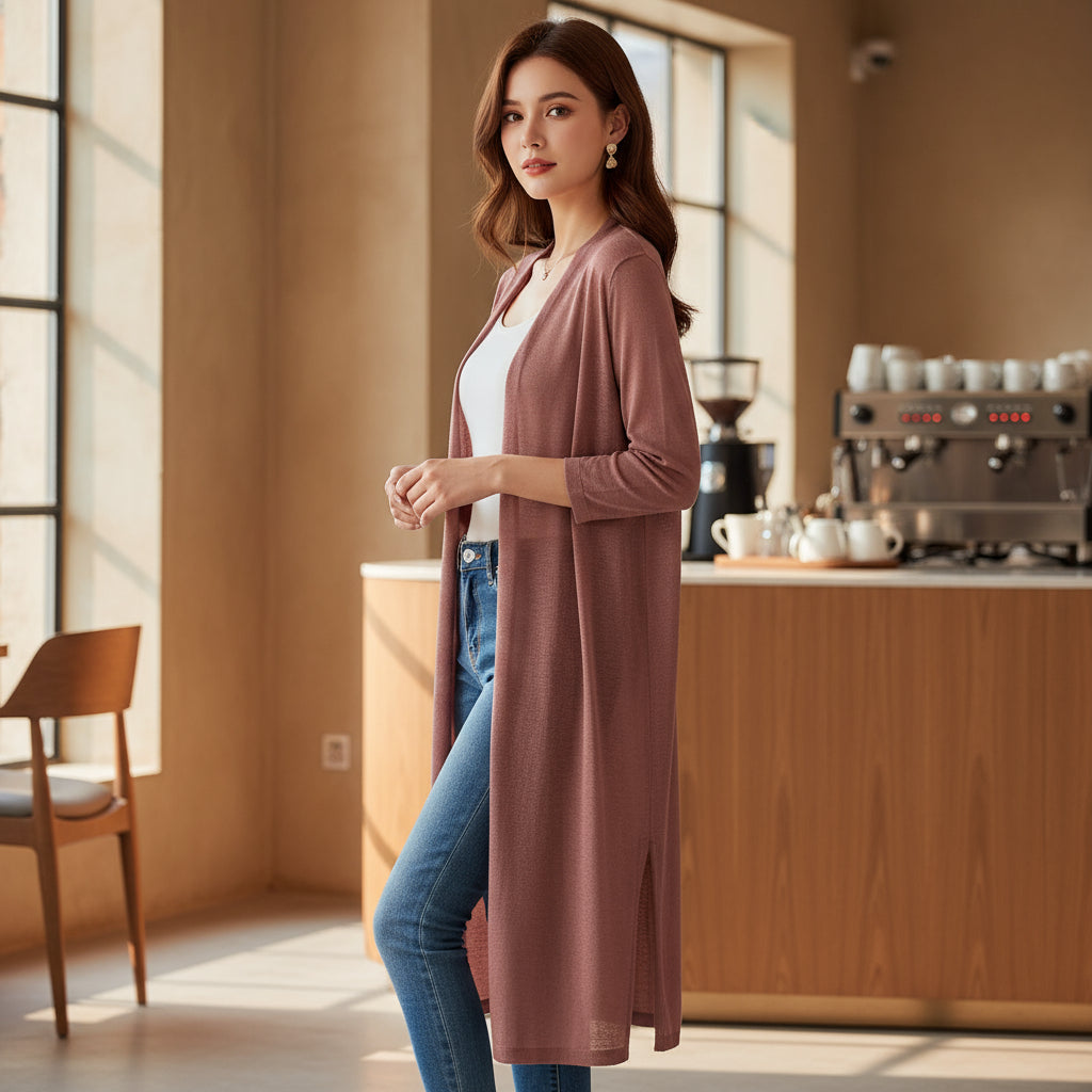 Women's Lightweight Knit Open Front Cardigan