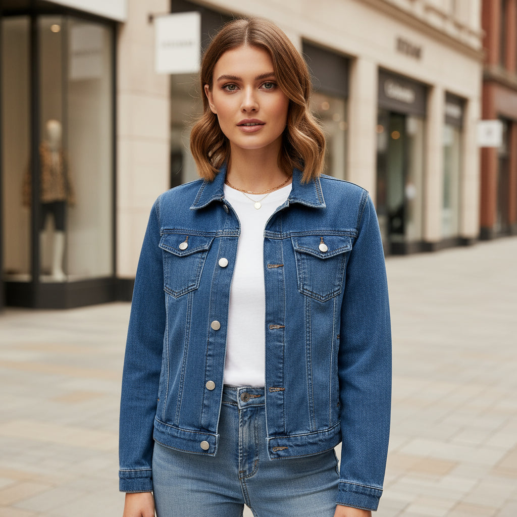 Women's Denim Jacket | Classic Style & Cozy Fit