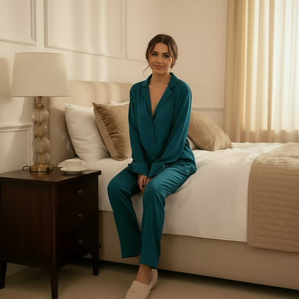 Women's Satin Pajama Set | Hypoallergenic & Soft Touch