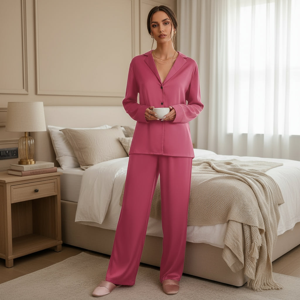 Women's Satin Pajama Set | Hypoallergenic & Soft Touch