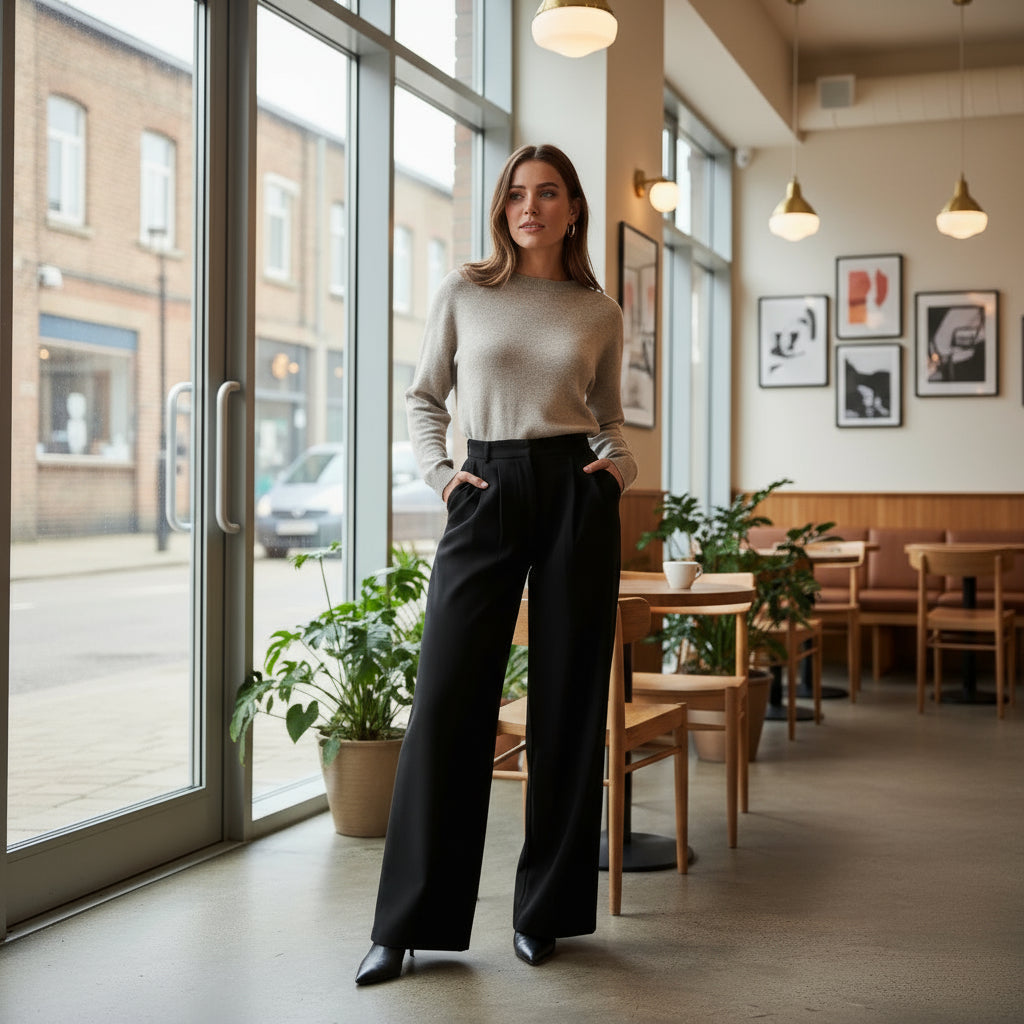 – Women's Relaxed Fit Wide Leg Trousers | Breathable Fabric